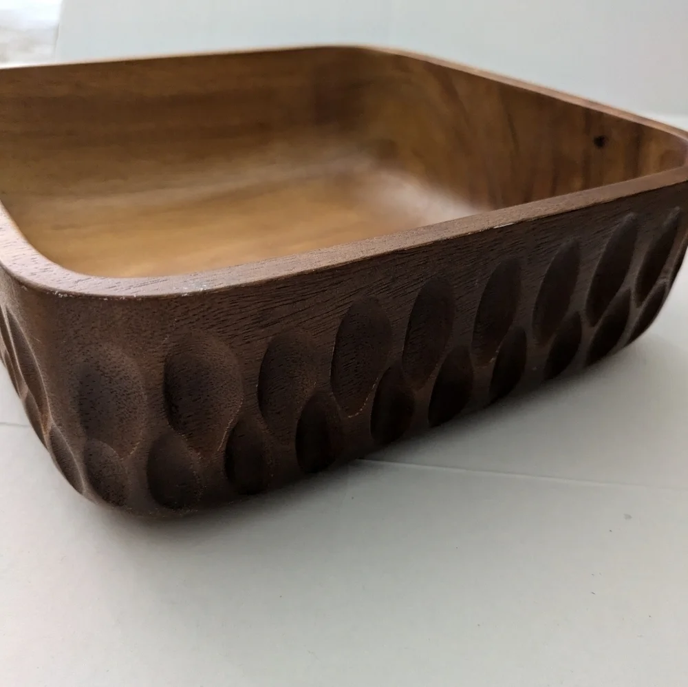 Vintage 9 piece Monkey Pod Wooden Salad Bowls Serving Bowls Dishes